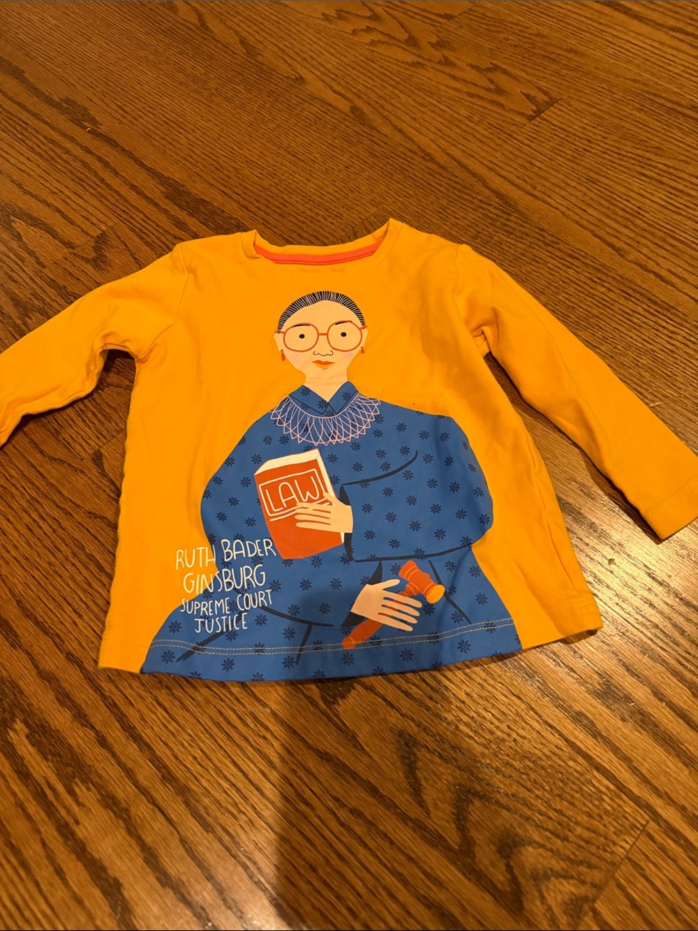 Ruth Bader Ginsburg Graphic Long-Sleeve Tee - Yellow & Blue